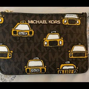 Michael Kors NY city taxi cab top zip coin purse